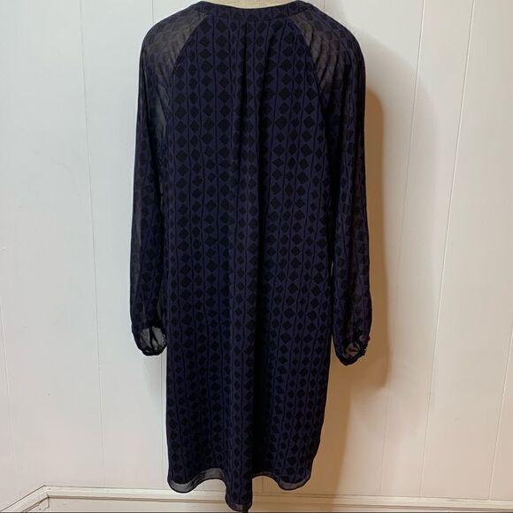 CAbi Style 3102 Harlequin Purple Black Diamond Print Shift Tunic Shirt Dress Med - Picture 7 of 9